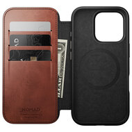 Nomad Modern Horween MagSafe Folio iPhone 16 Pro&nbsp;hoesje dublin bruin