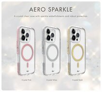 LAUT Aero Sparkle MagSafe iPhone 16 Pro hoesje zilver