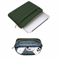 TechProtection Puffy MacBook 13 / 14 inch sleeve donkergroen