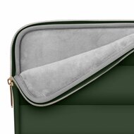 TechProtection Puffy MacBook 13 / 14 inch sleeve donkergroen