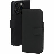 Mobiparts leren Wallet iPhone 16 Pro hoesje zwart