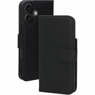 Mobiparts leren Wallet iPhone 16 hoesje zwart