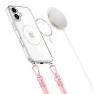 TechProtection MagSafe iPhone 16 hoesje met koord grijs &amp; roze