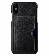 Melkco Leather Backcover iPhone X hoesje Zwart