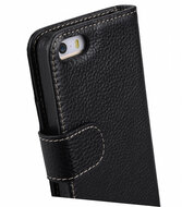 Melkco Leather Wallet iPhone SE/5S hoesje Zwart