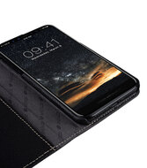 Melkco Leather Wallet iPhone X hoesje Zwart