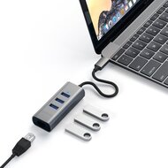 Satechi USB-C naar Ethernet en USB 3.0 hub Grijs