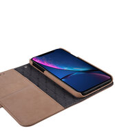 Melkco Leather WalletBook iPhone XR hoesje Bruin