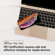 Spigen MFI Lightning naar USB-C kabel 1 meter Wit