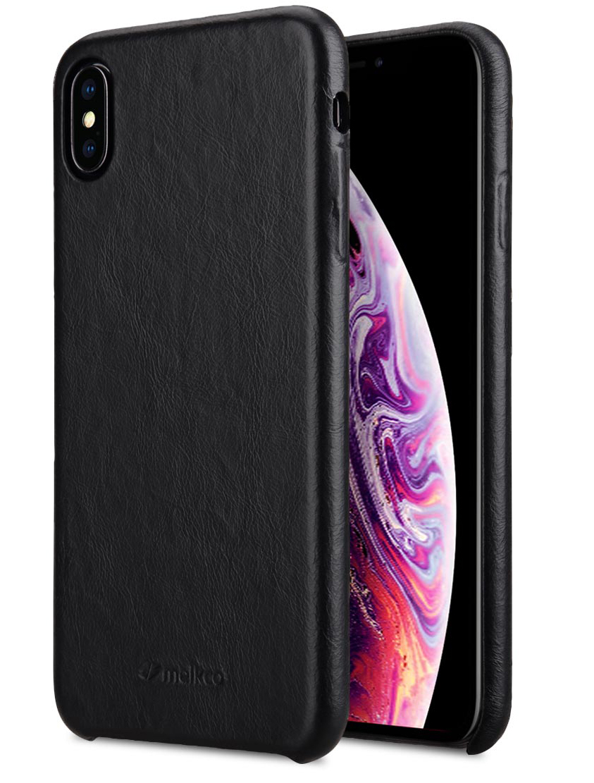 Melkco Leather backcover iPhone XS Max hoesje Zwart