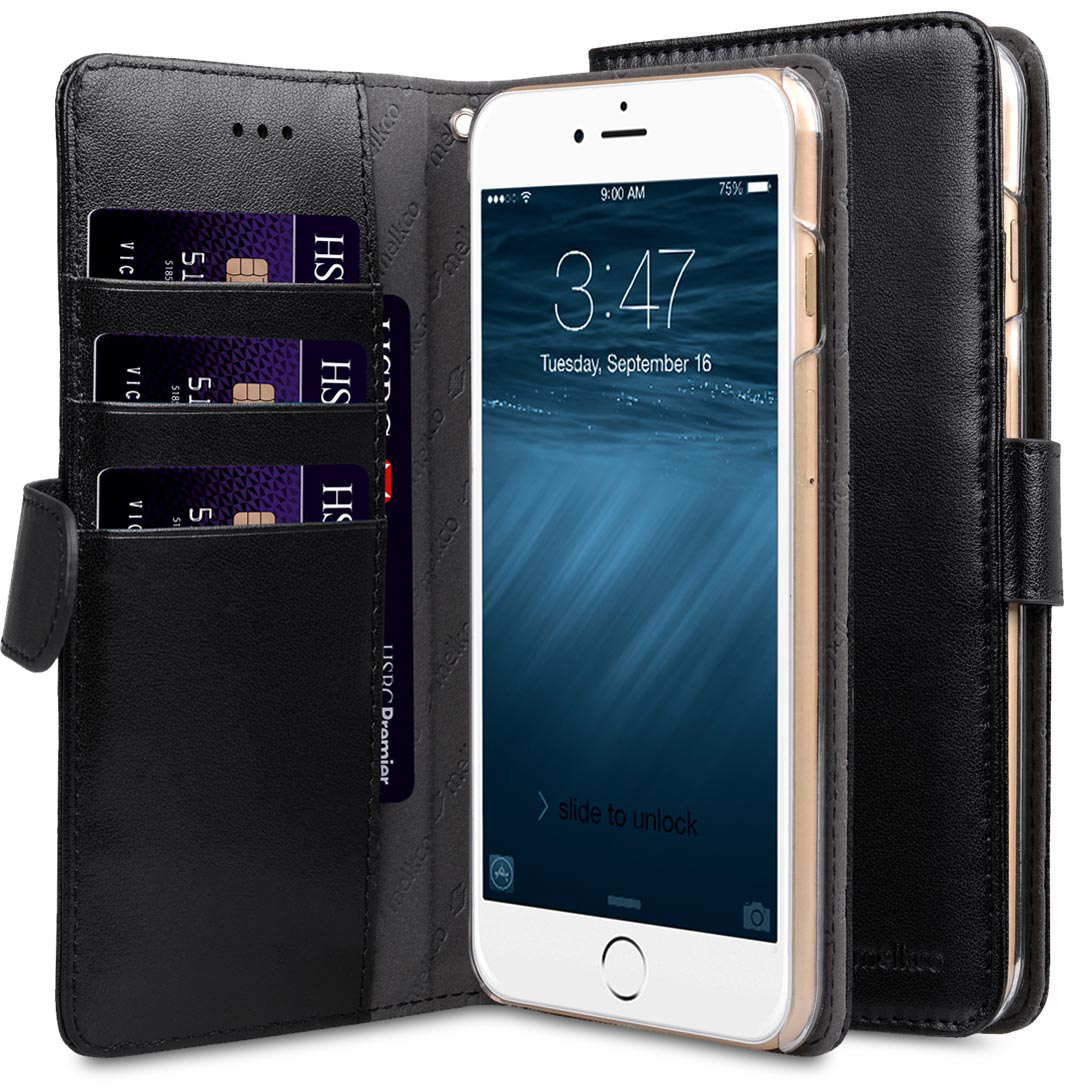 Melkco Wallet iPhone SE 2022 / 2020 / 8 hoesje Zwart