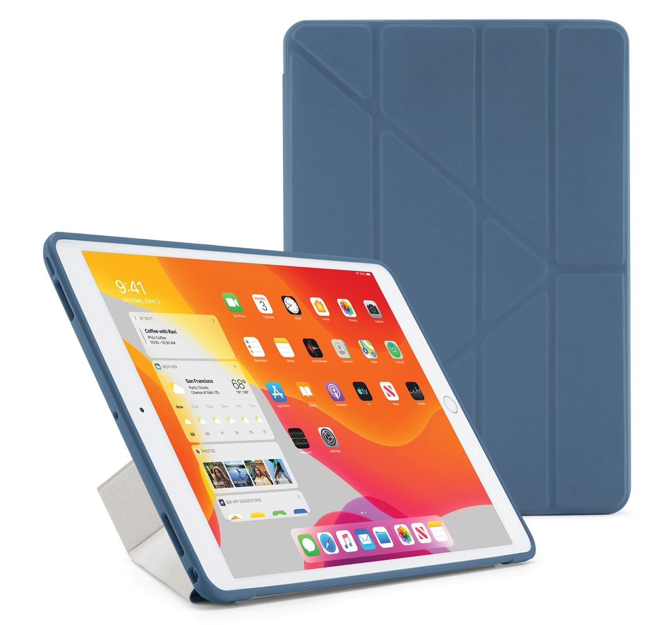 Pipetto Origami TPU iPad 2019 10,2 inch hoesje Navy