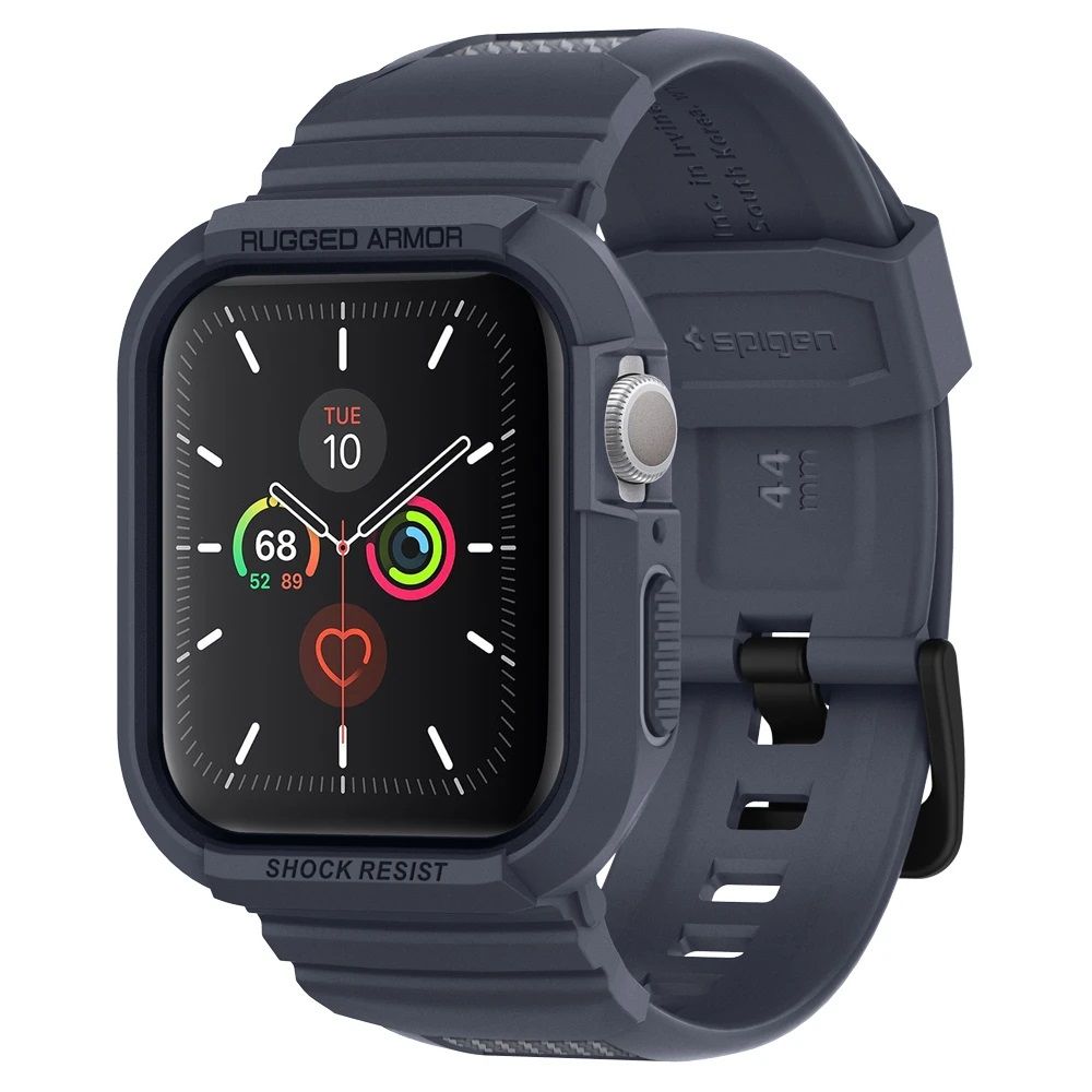 Spigen Rugged Armor Pro Apple Watch 44 mm hoes + bandje Grijs