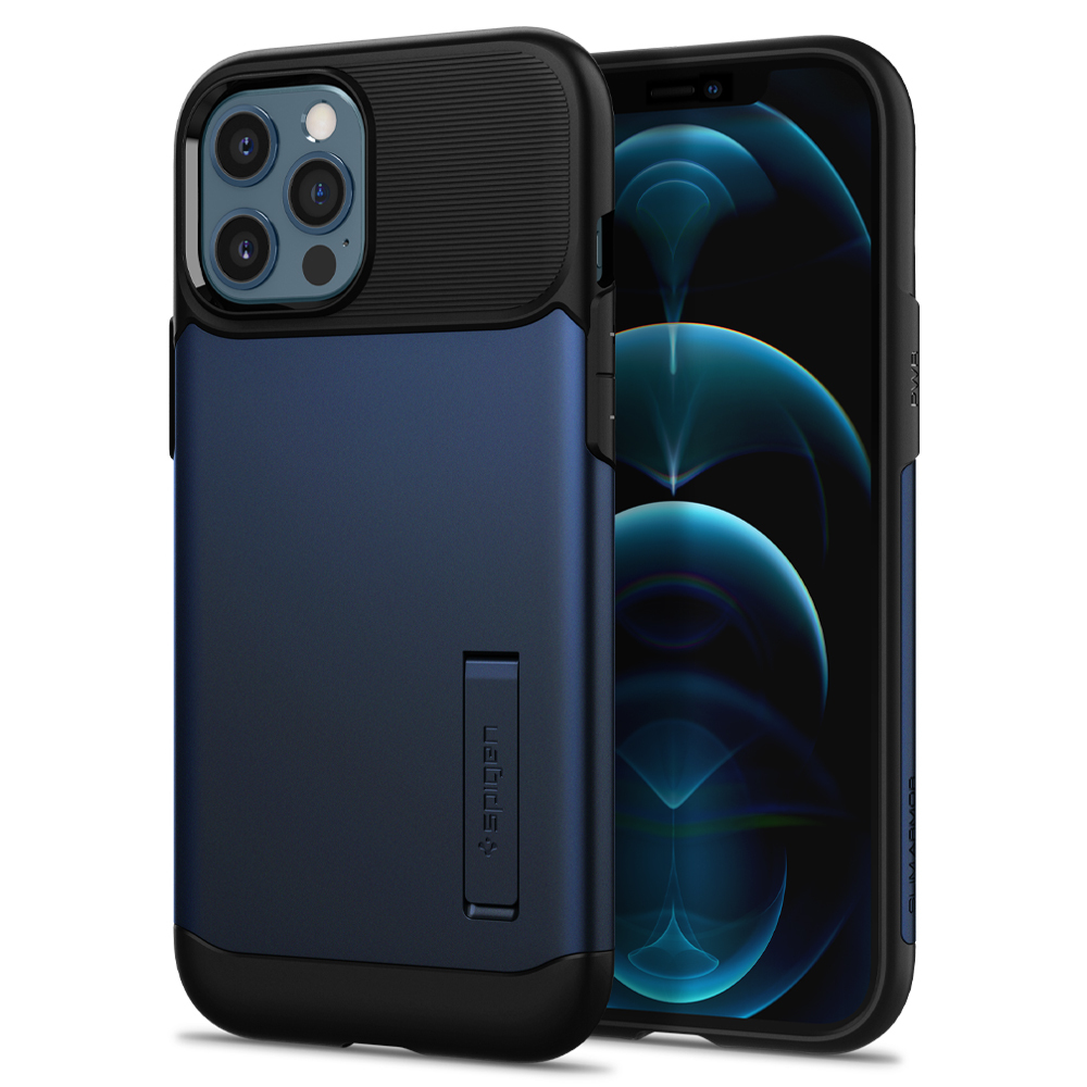 Spigen Slim Armor iPhone 12 Pro Max hoesje Blauw