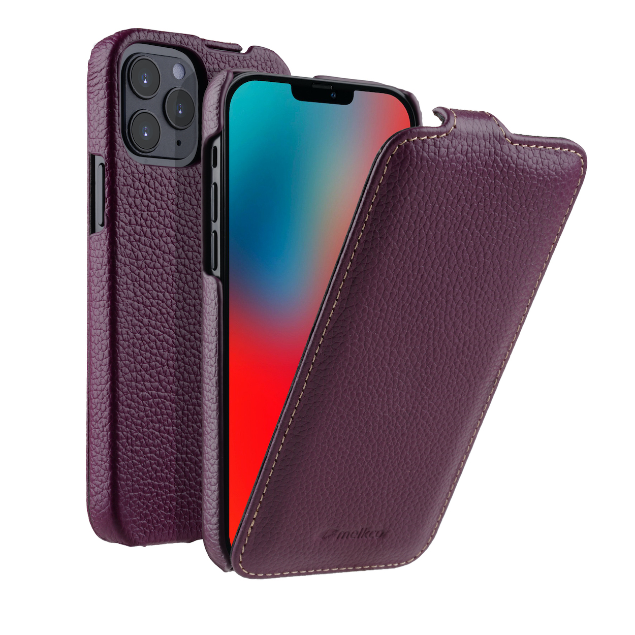 Melkco Leather Jacka iPhone iPhone 12 Pro / iPhone 12 hoesje Paars