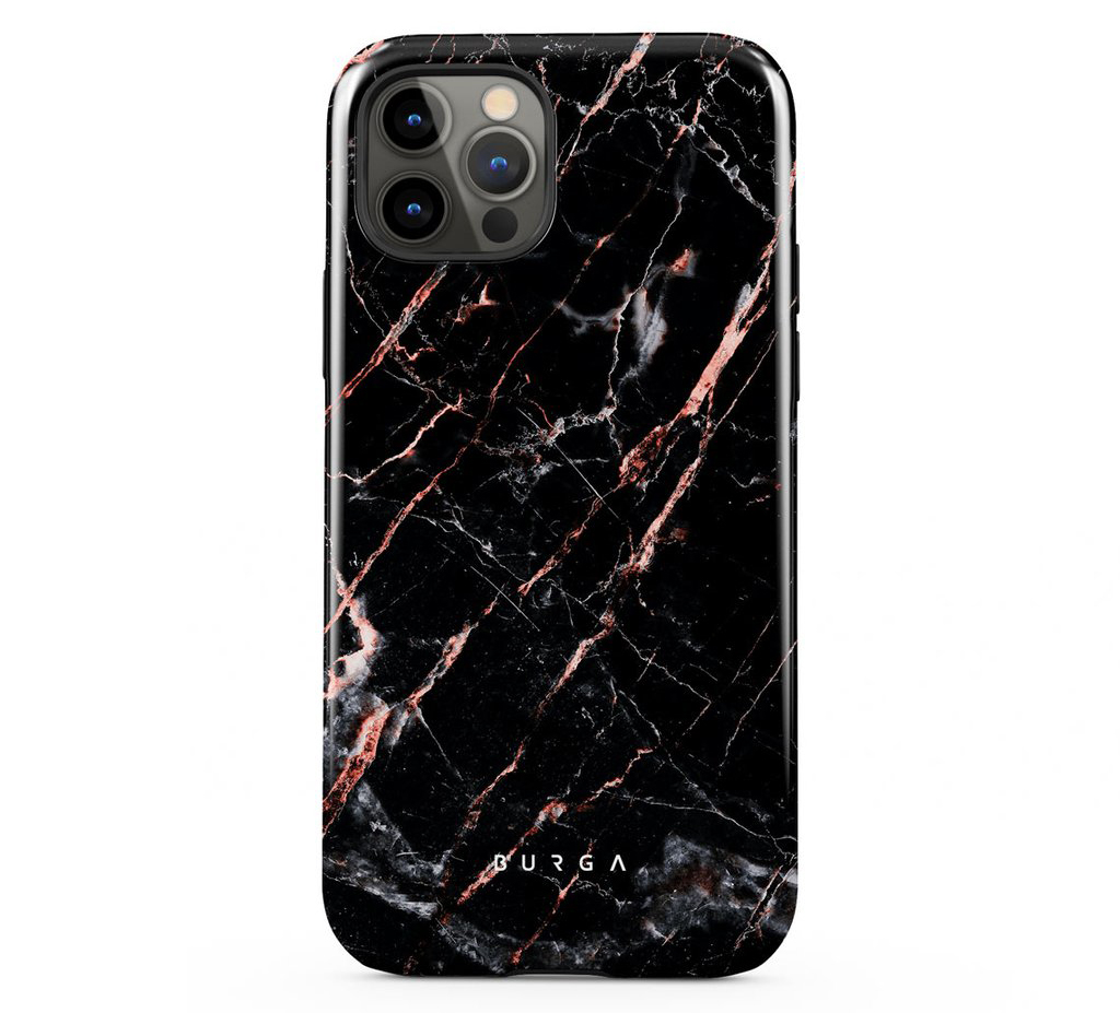 Burga Tough iPhone 12 Pro / iPhone 12 hoesje Rose Gold Marble