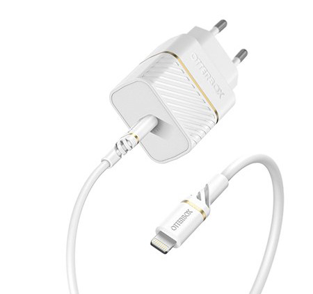 Otterbox USB-C 20 watt oplader + Lightning kabel Wit