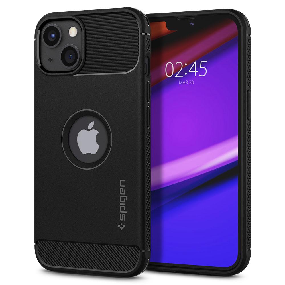 Spigen Rugged Armor iPhone 13 hoesje Zwart