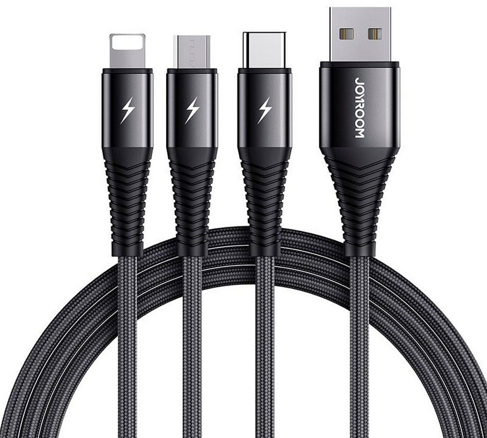 JoyRoom Multi Lightning naar USB-A & USB-C kabel 1,2 meter