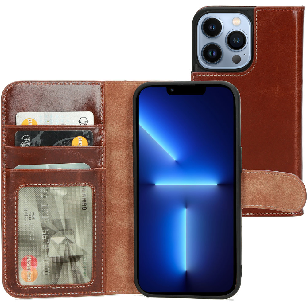 Mobiparts Excellent Wallet iPhone 13 Pro hoesje Cognac