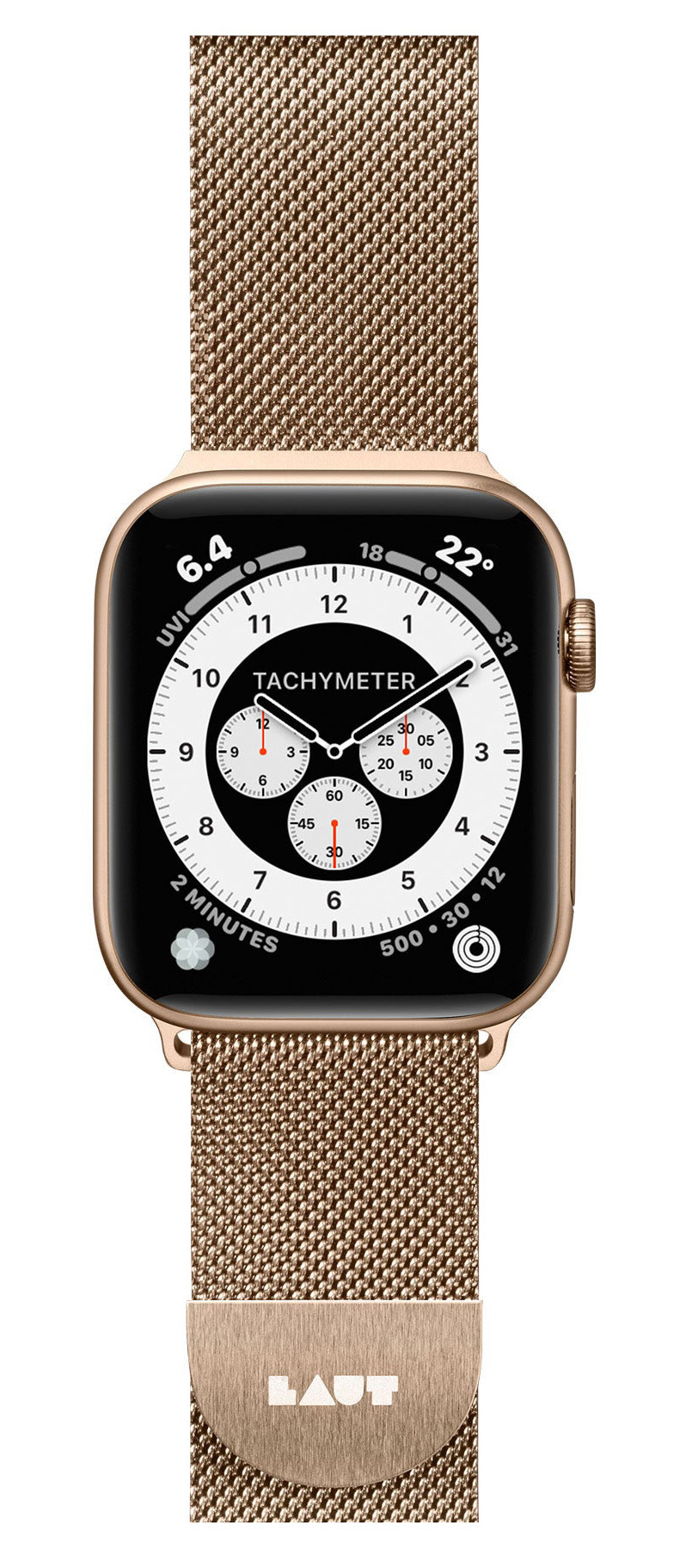 LAUT Steel Loop Apple Watch 45 / 44 / 42 mm bandje Goud