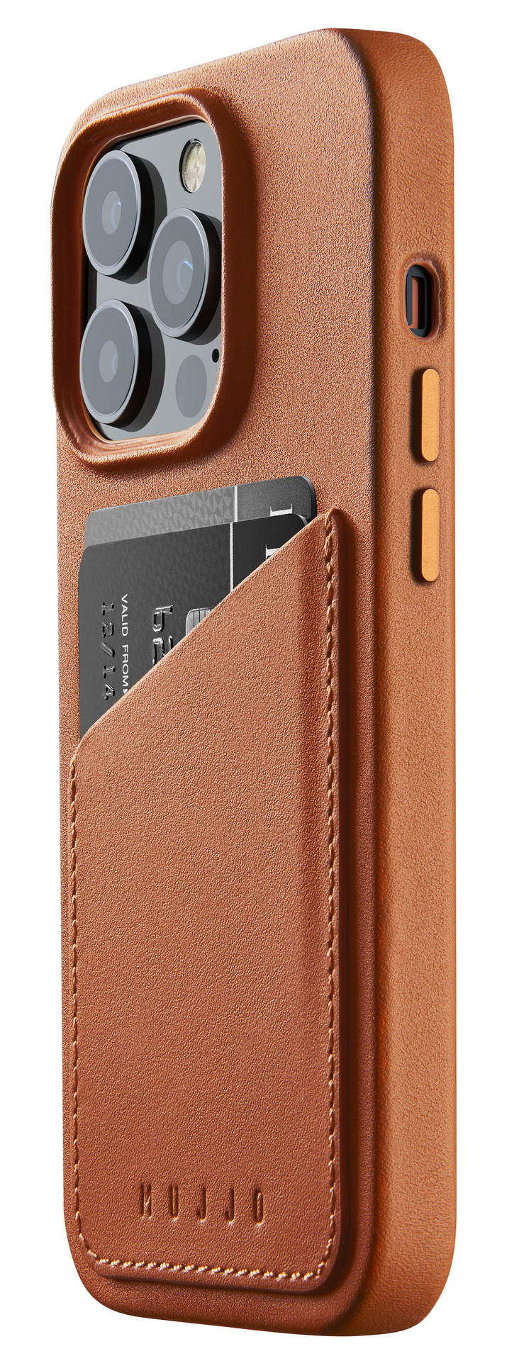 Mujjo Leather Wallet iPhone 14 Pro hoesje tan