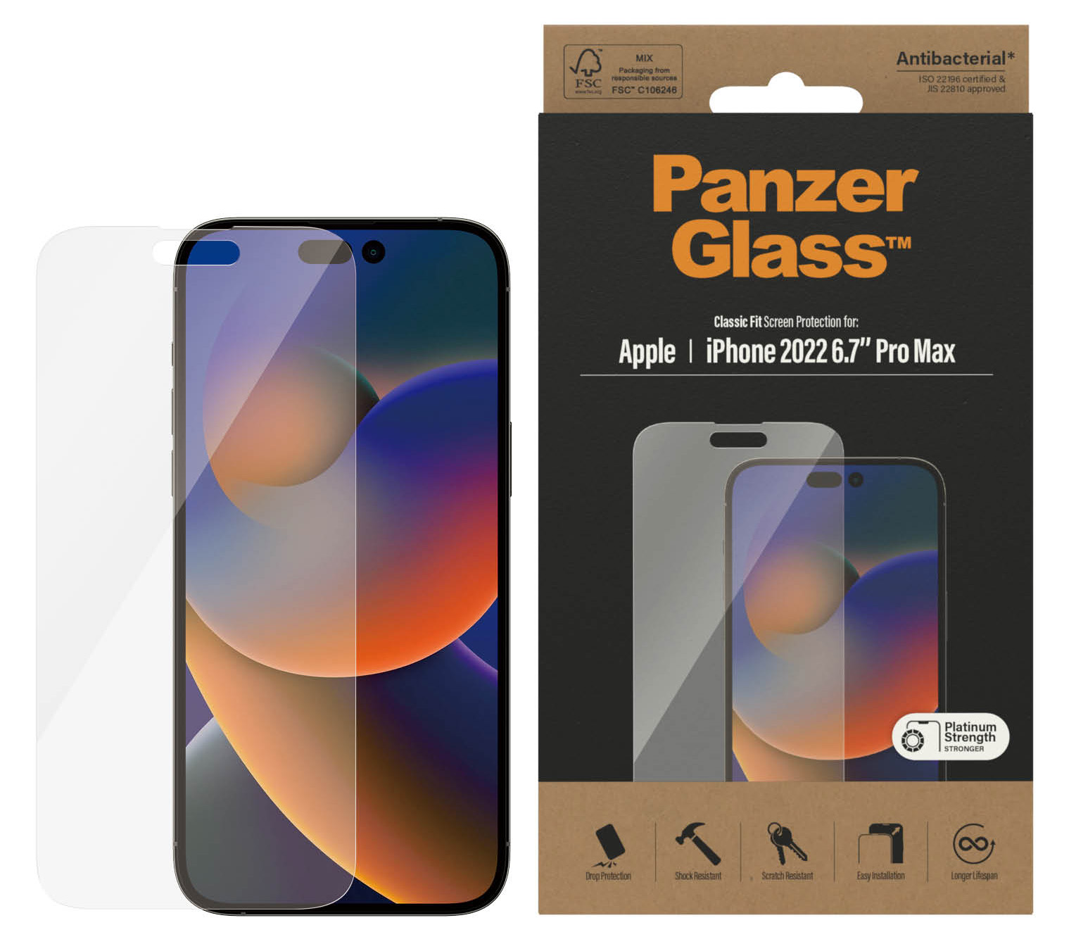 PanzerGlass originele Glazen iPhone 14 Pro Max screenprotector