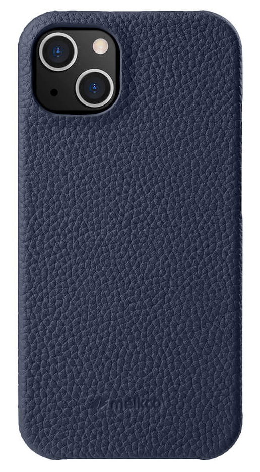 Melkco leren Snap iPhone 14 hoesje donkerblauw