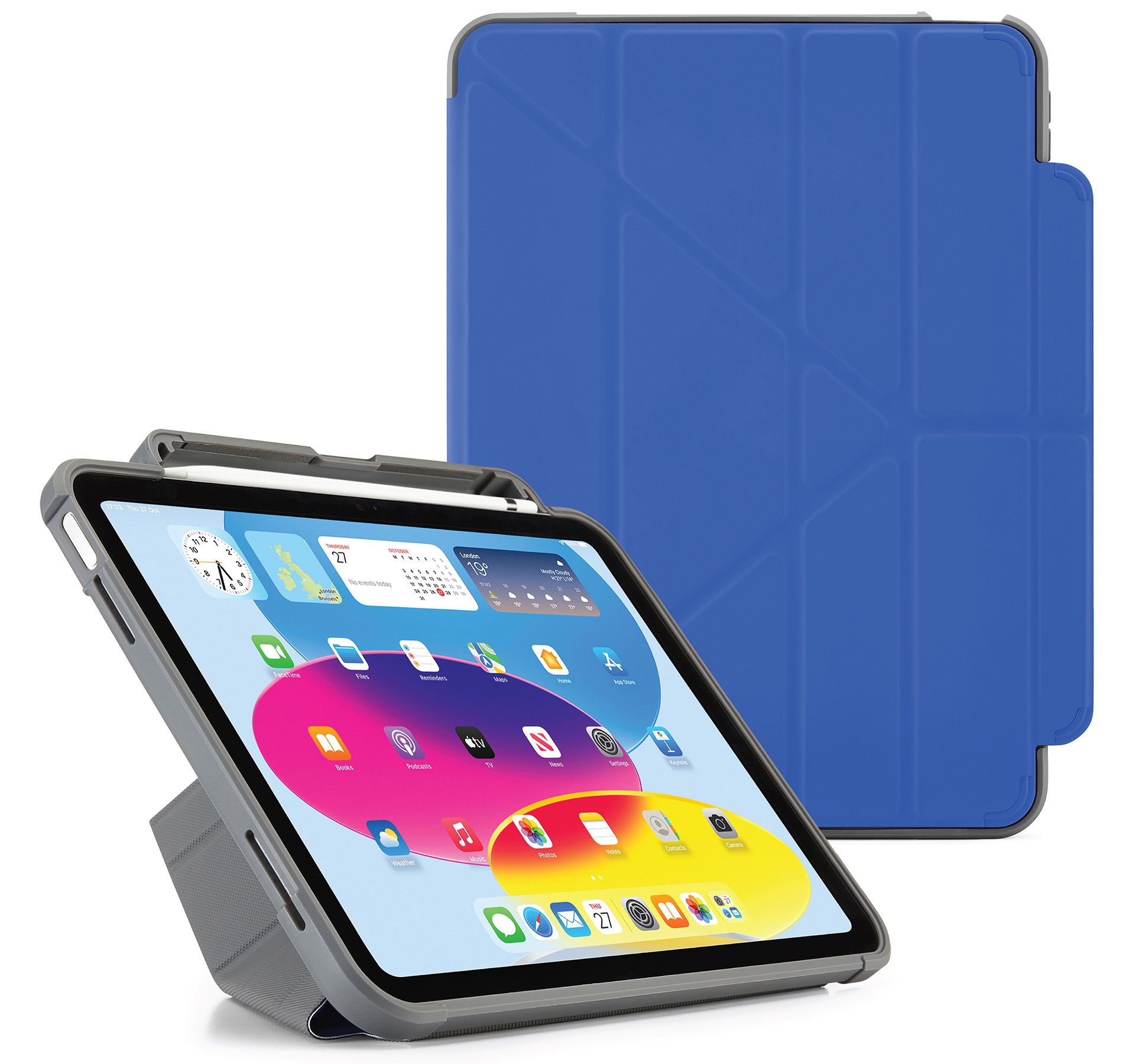 Pipetto Shield Pencil Origami iPad 2022 10,9 inch hoesje blauw