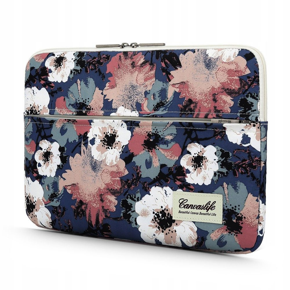 TechProtection Canvas Bloem MacBook Pro 14 inch sleeve Camellia