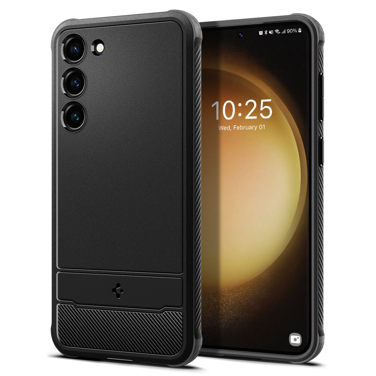 Spigen Rugged Armor Galaxy S23 hoesje zwart