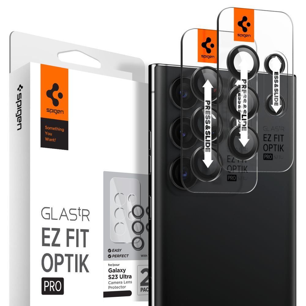 Spigen Optik.TR EZ Fit Galaxy S23 Ultra cameralensbeschermer 2 pack