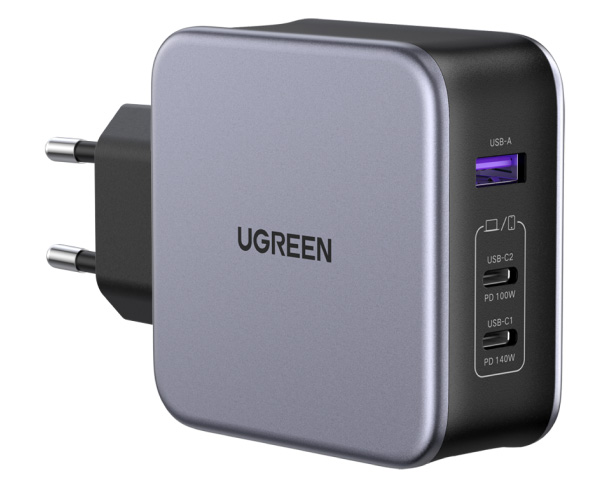 Ugreen Nexode 140 watt MacBook USB-C oplader zwart