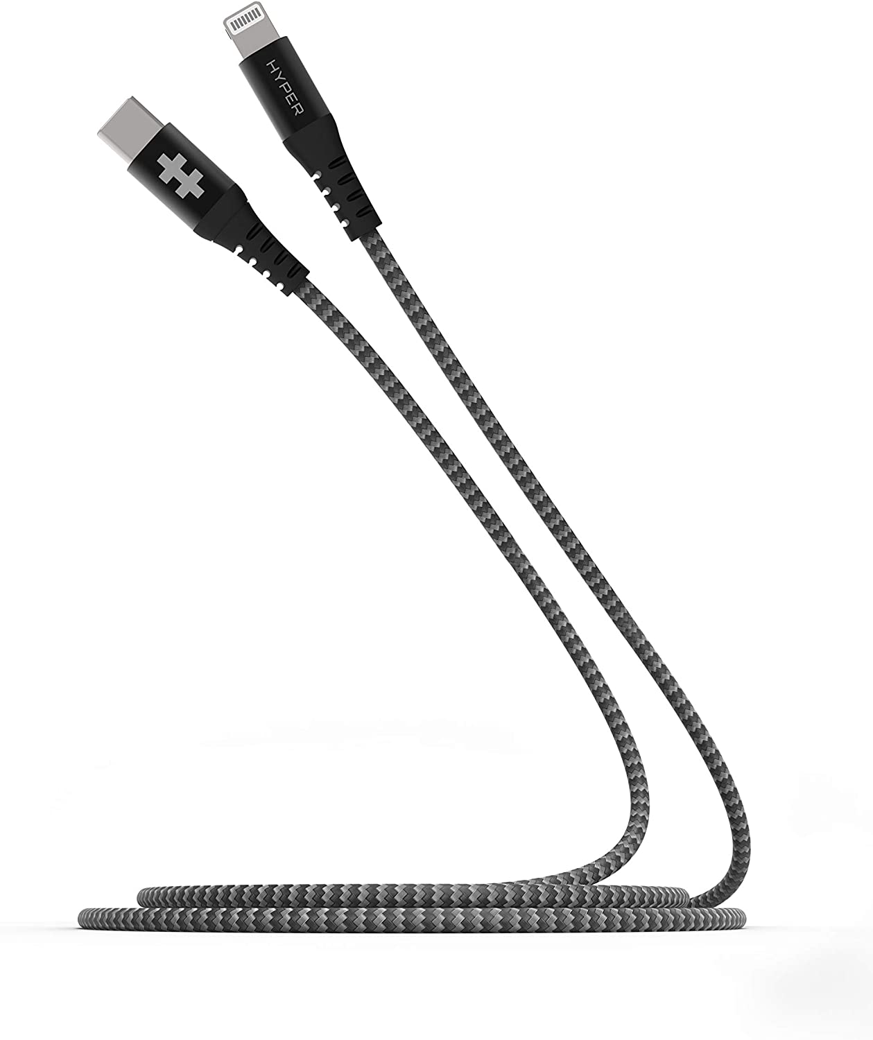 Hyperdrive Tough Lightning USB-C kabel 2 m Zwart