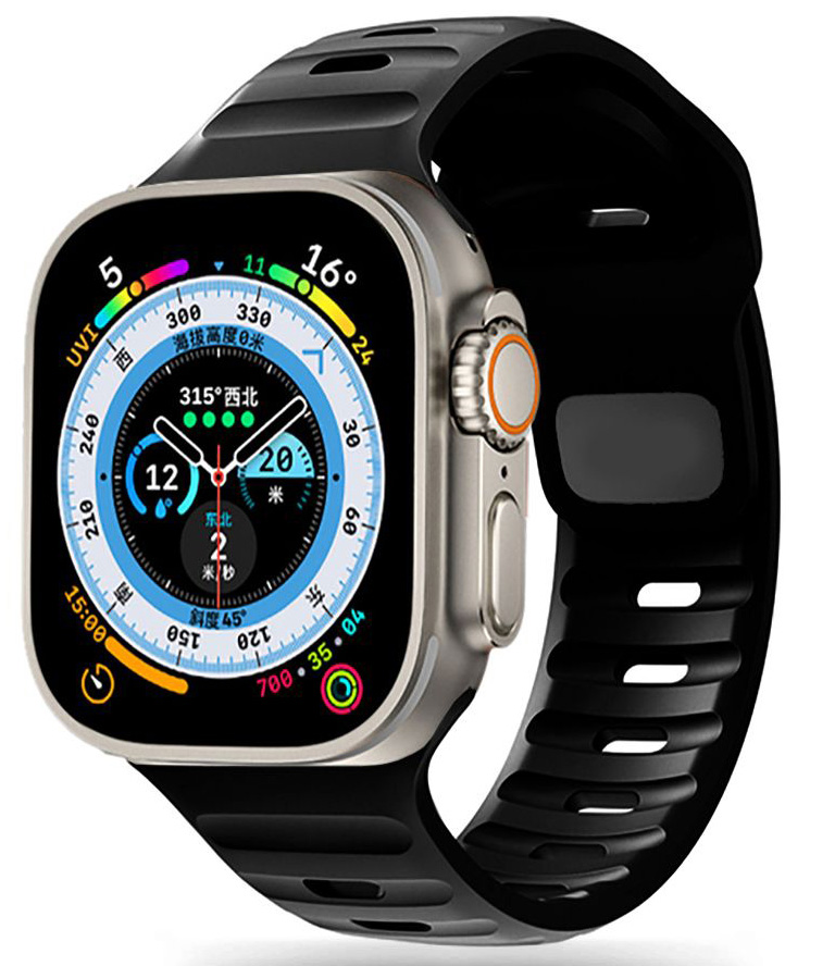 TechProtection Active Apple Watch 49 / 45 / 42 mm bandje zwart