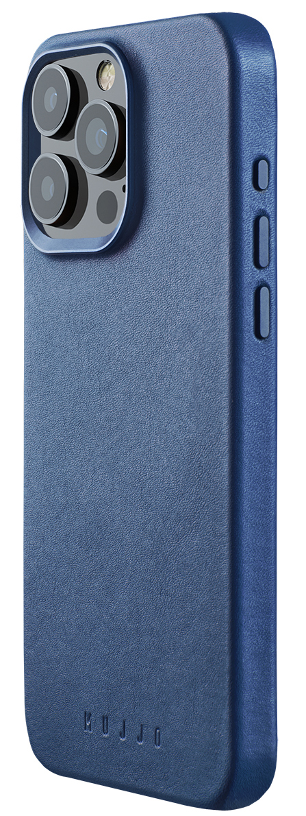 Mujjo Leather MagSafe iPhone 15 Pro Max hoesje blauw