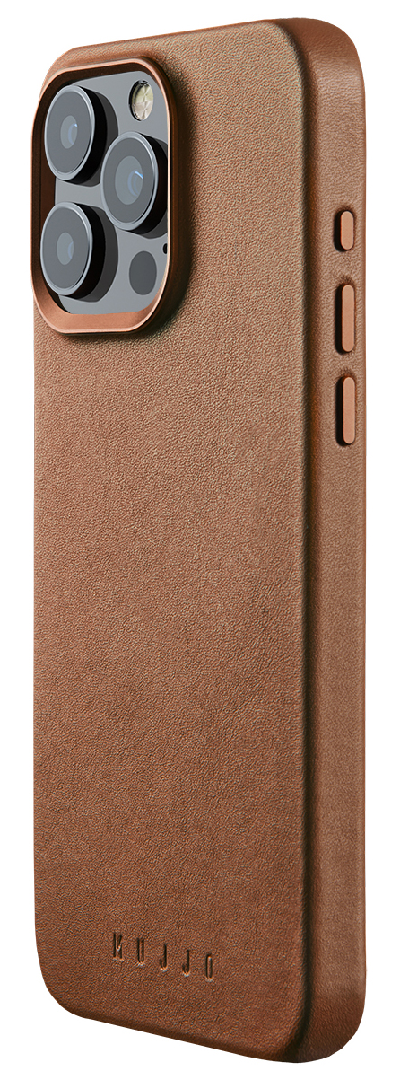 Mujjo Leather MagSafe iPhone 15 Pro Max hoesje tan