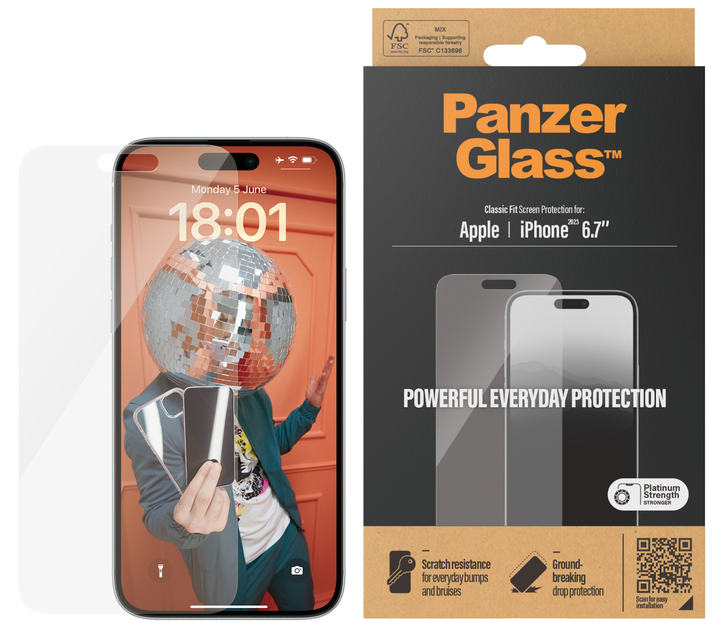 PanzerGlass originele Glazen iPhone 15 Plus screenprotector