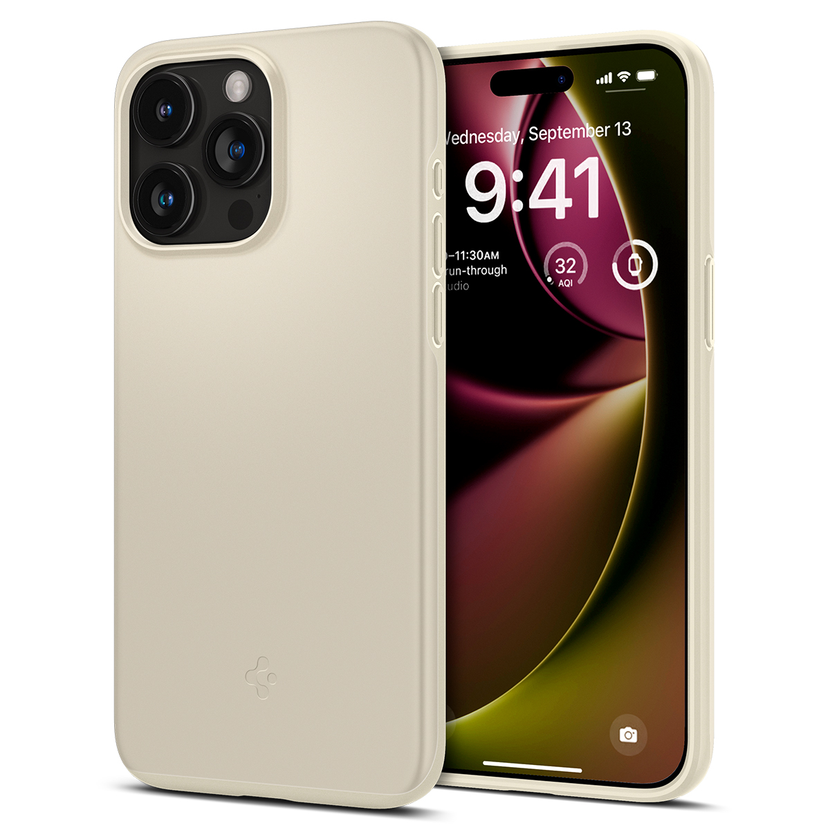 Spigen Thin Fit iPhone 15 Pro hoesje beige