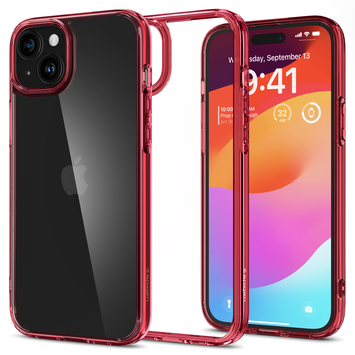 Spigen Ultra Hybrid iPhone 15 Plus hoesje rood