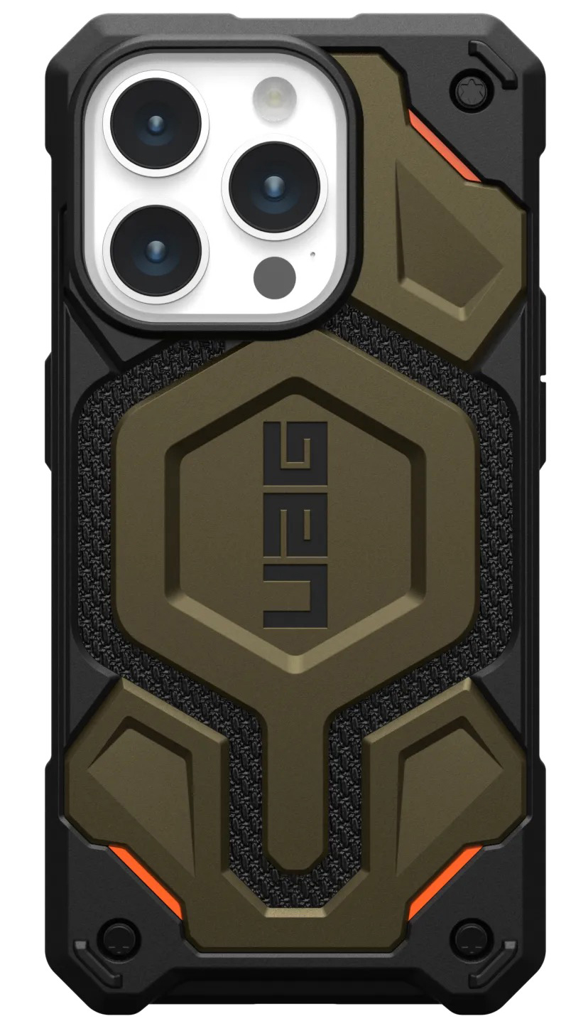 UAG Monarch Pro MagSafe iPhone 15 Pro Max hoesje kevlar groen