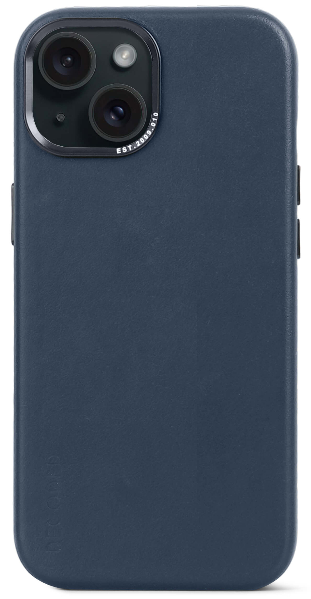 Decoded leren MagSafe iPhone 15 Plus hoesje navy