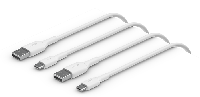 Belkin BoostCharge USB-A naar USB-C kabel 1 meter wit 2 pack