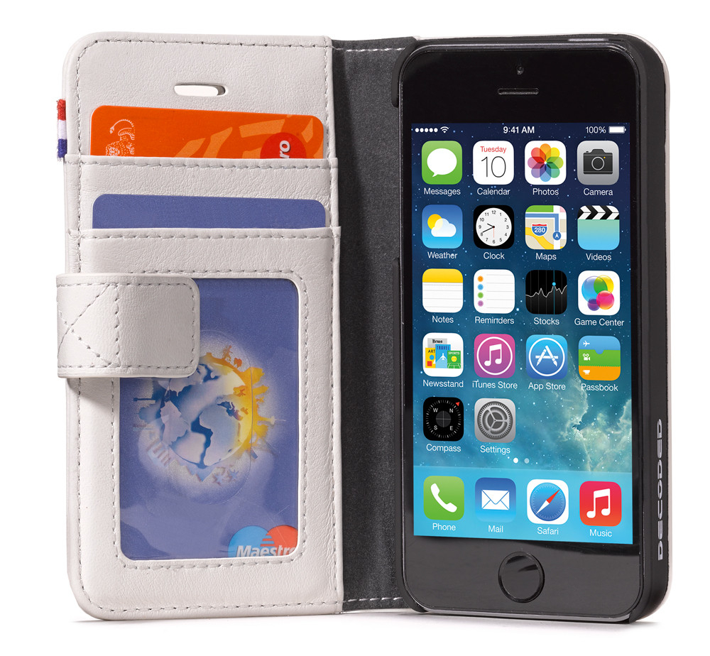Vergissing omzeilen Senaat Decoded Leather Wallet case White iPhone 5/5S - Appelhoes
