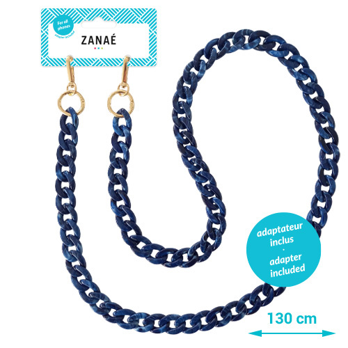 Zanae Mineral telefoon draagkoord ketting donkerblauw 