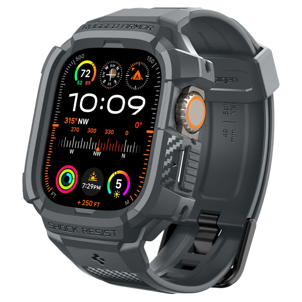 Spigen Rugged Armor Pro Apple Watch Ultra 49 mm bandje grijs