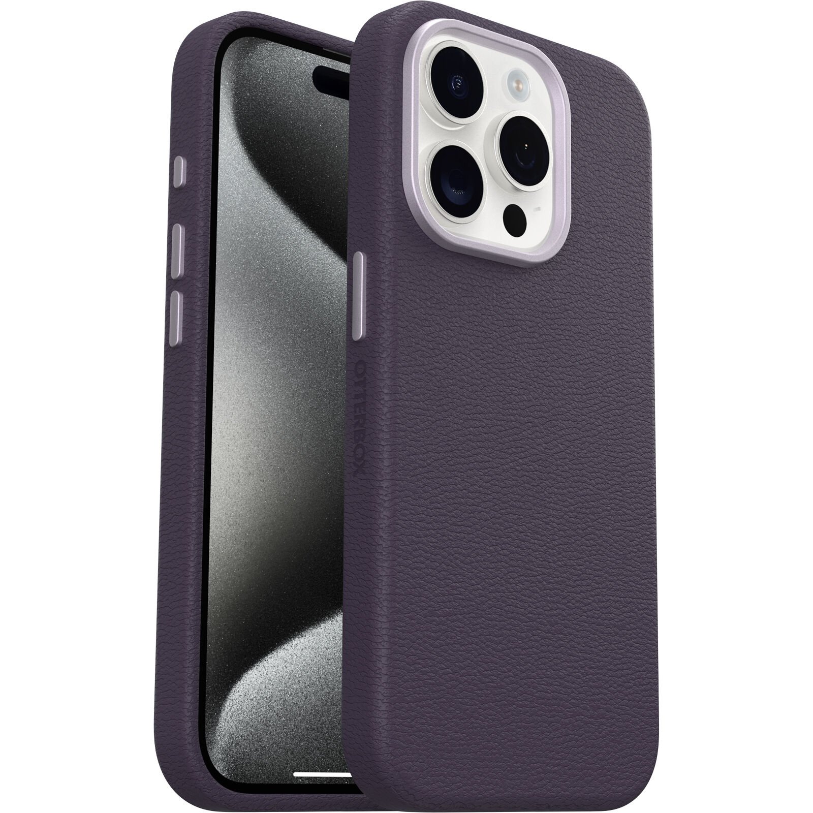 Otterbox Symmetry Cactus leren iPhone 15 Pro hoesje paars