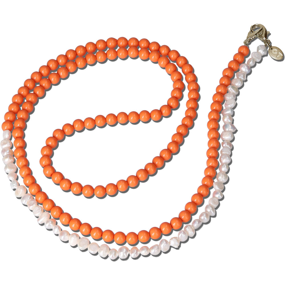 Casetastic universele kralen & parels telefoonketting draagkoord 125 cm oranje