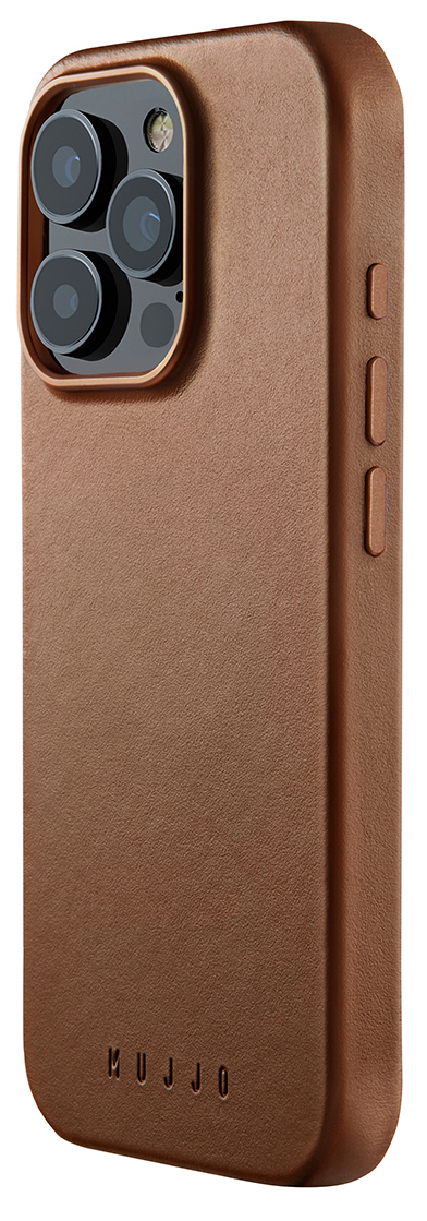 Mujjo Leather MagSafe iPhone 16 Pro hoesje tan