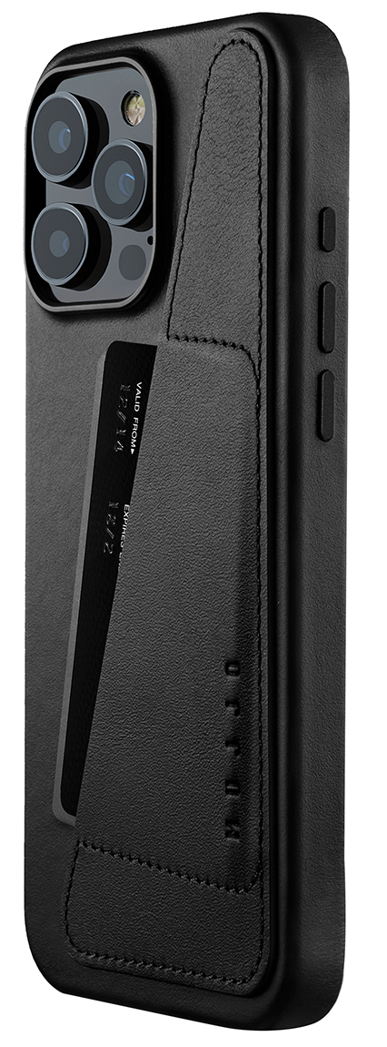 Mujjo Leather Wallet iPhone 16 Pro Max hoesje zwart